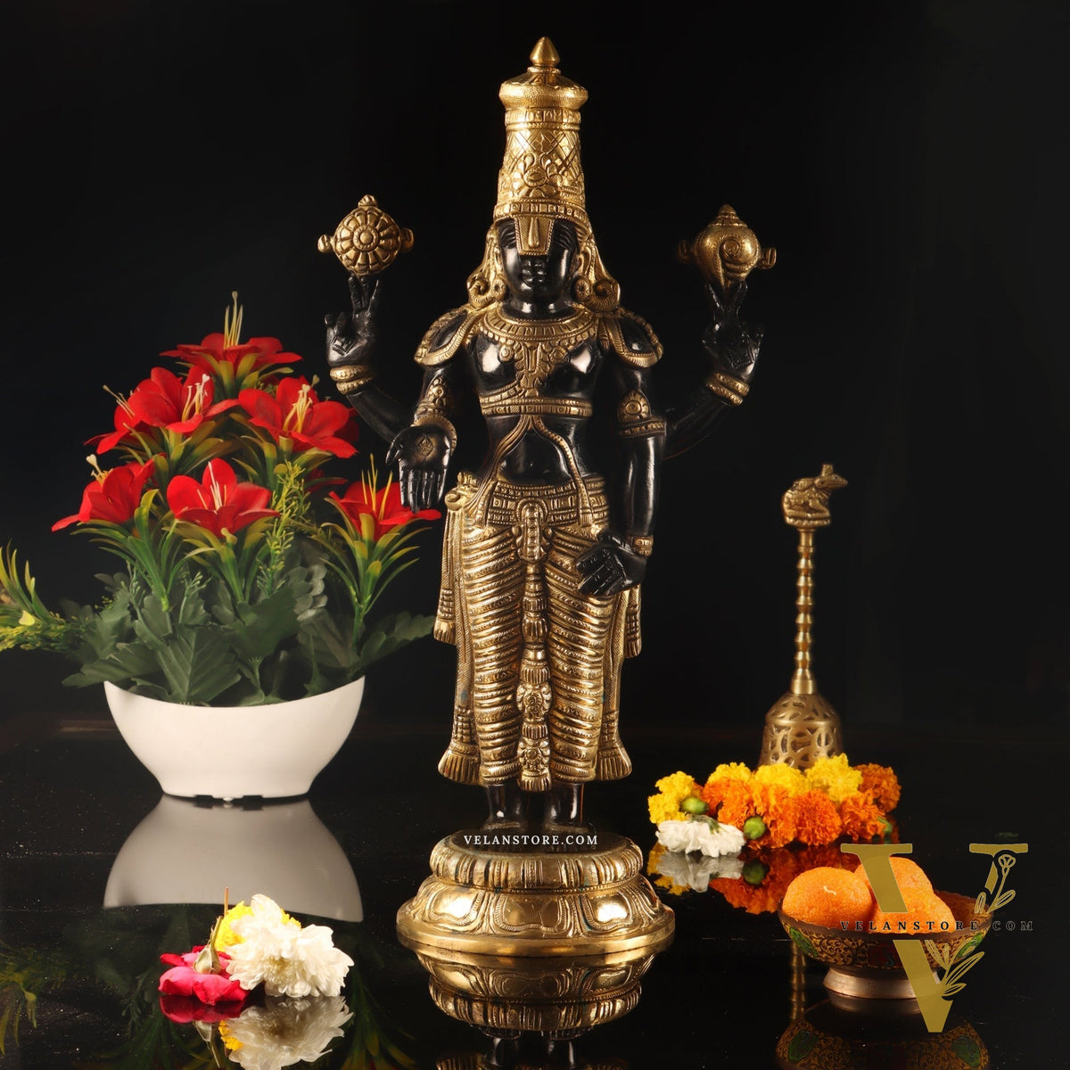 Handcrafted Brass Tirupati Balaji Statue | Lord Venkateshwara Swamy | 18 inch
