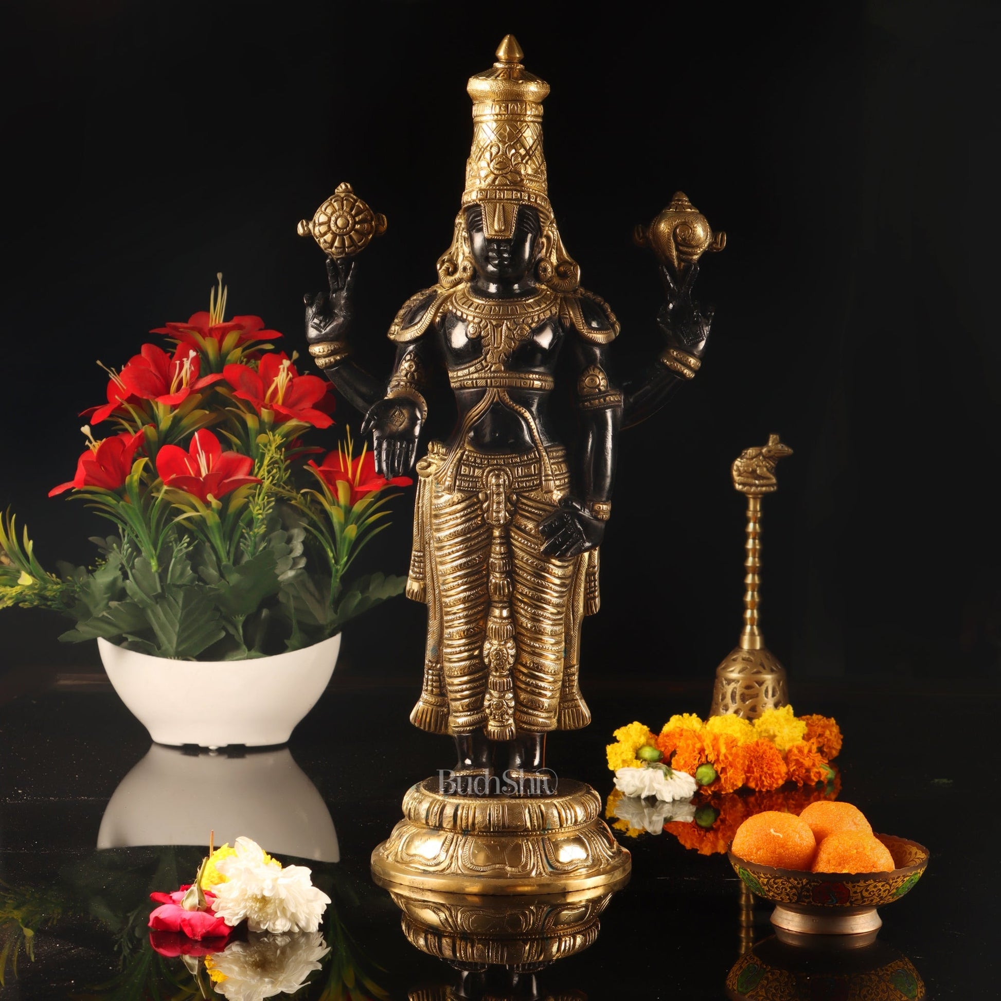 Handcrafted Brass Tirupati Balaji Statue | Lord Venkateshwara Swamy | 18 inch