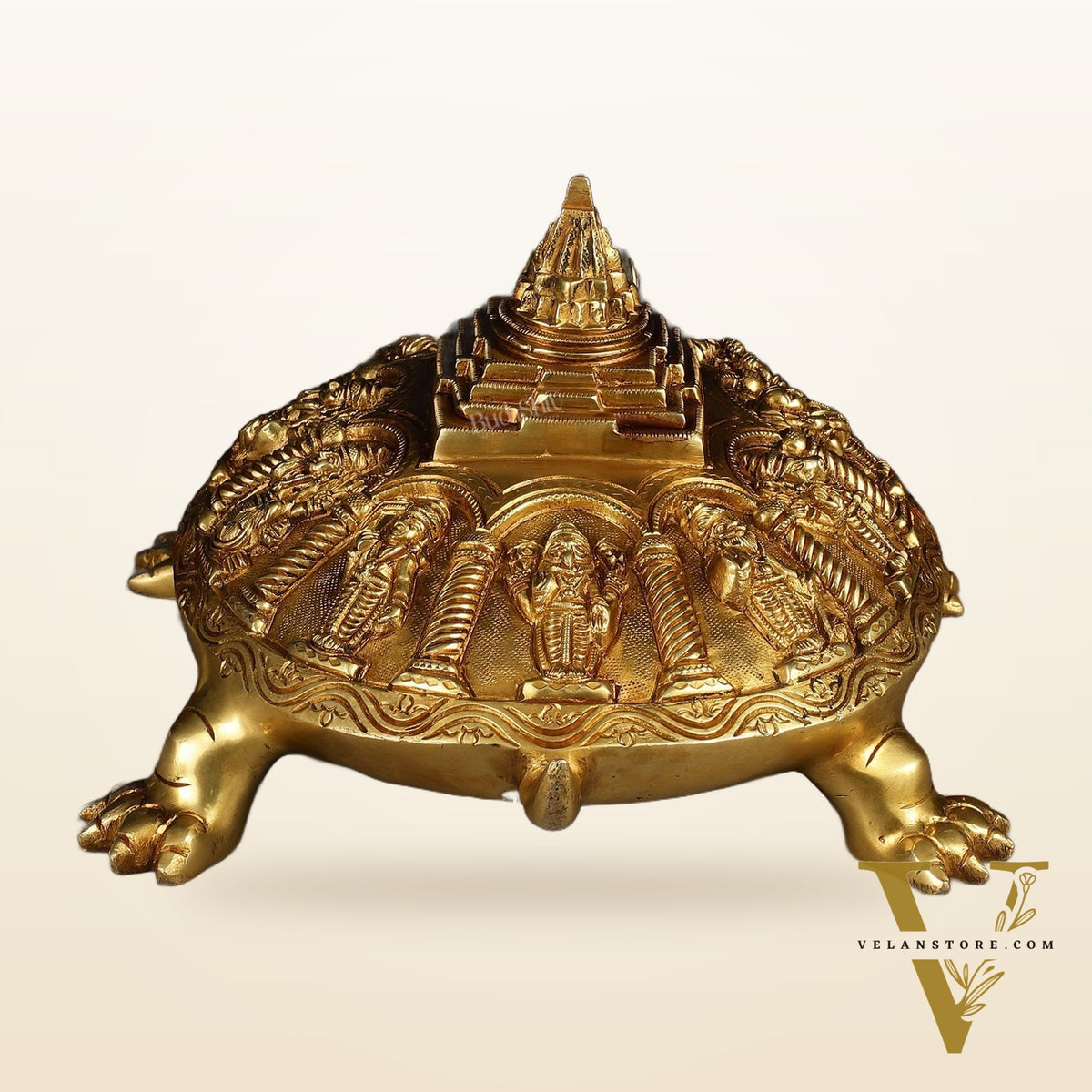 Handcrafted Brass Vishnu Dashavatar Statue with Shree Yantra on Tortoise Base