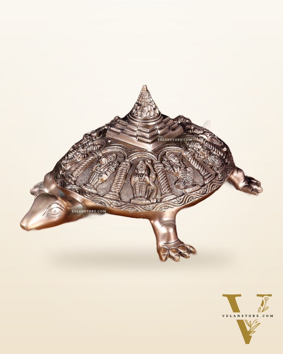 Handcrafted Brass Vishnu Dashavatars with Shree Yantra on Tortoise Base 13 inch