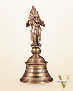 Handcrafted Bronze Garuda and Hanuman strong Hand Bell 8"