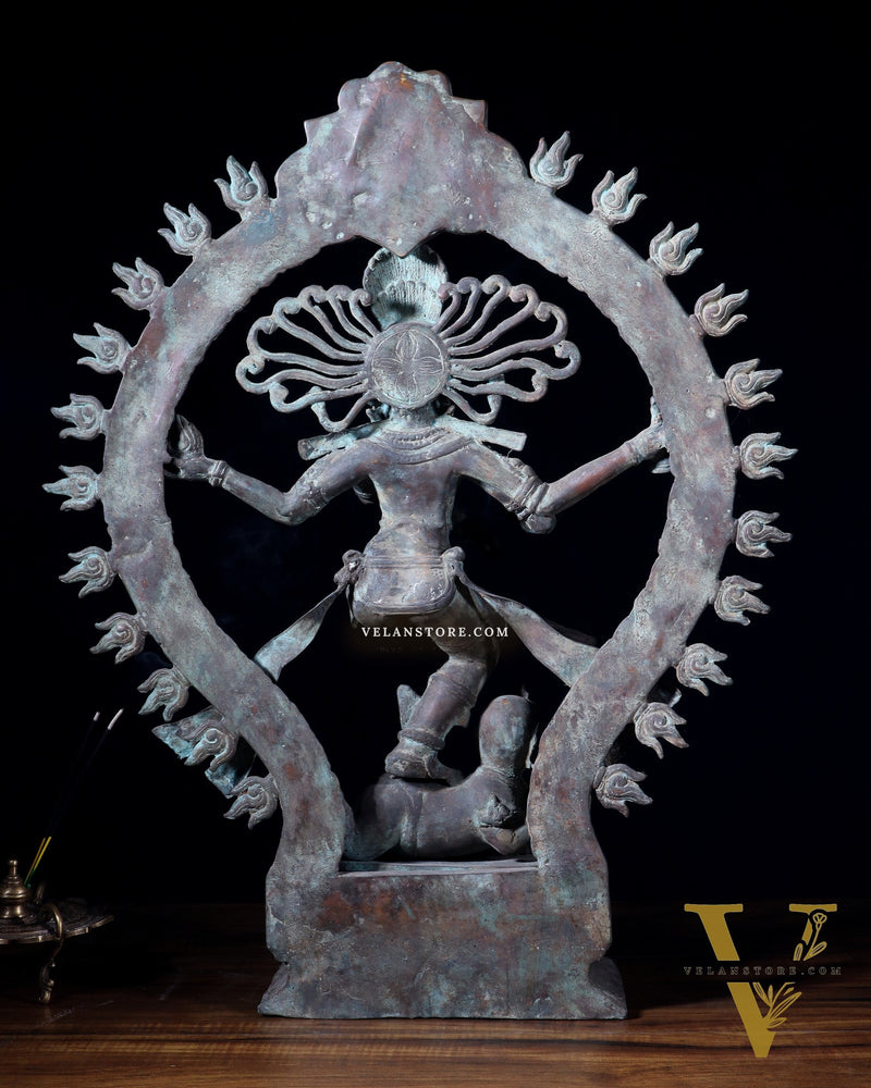 Handcrafted Bronze Nataraja – Dancing Shiva Vintage Indonesian Sculpture 22"