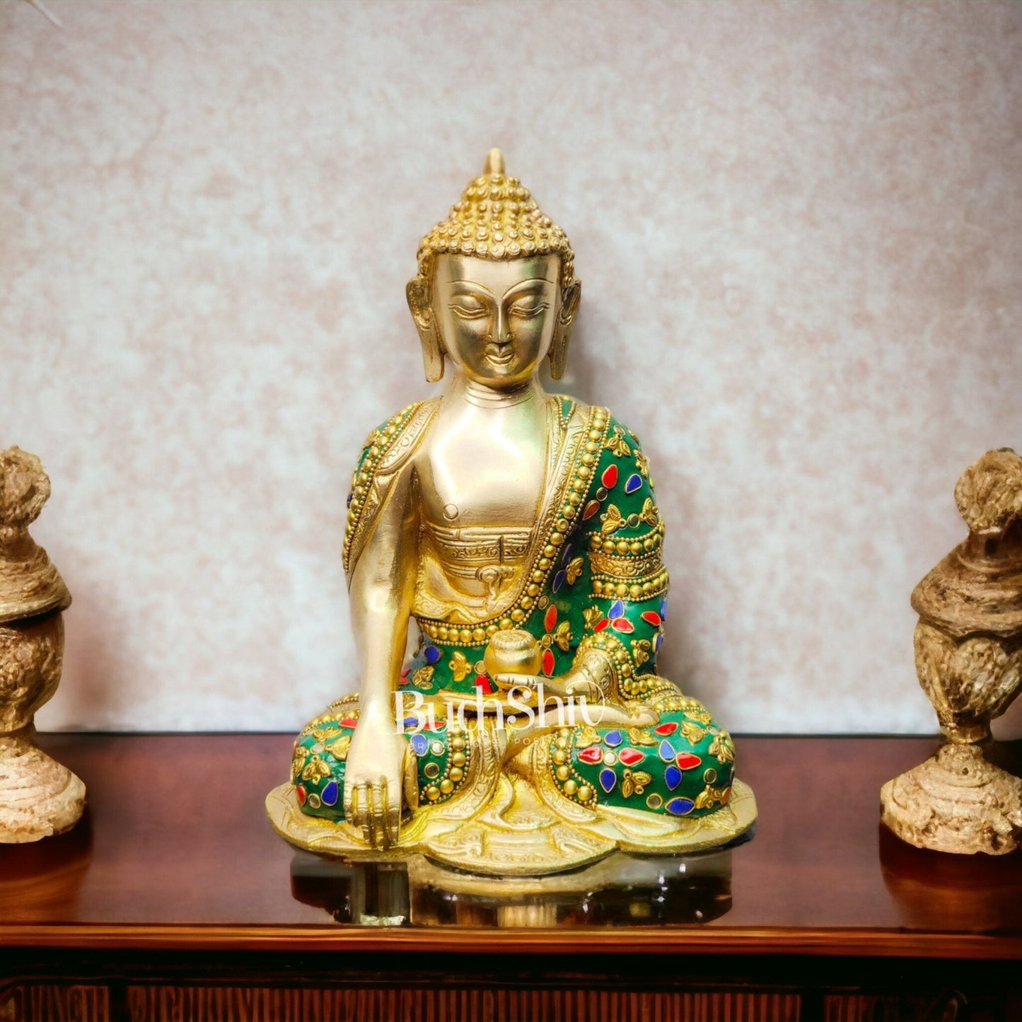 Handcrafted Buddha Statue in Bhoomisparsha Mudra Fine 10"