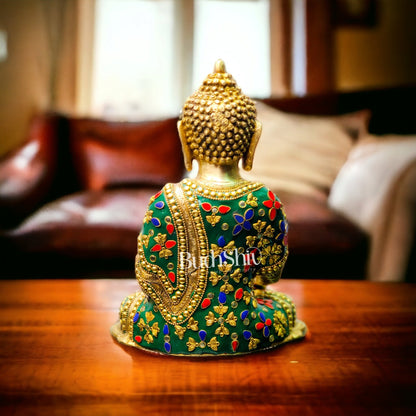 Handcrafted Buddha Statue in Bhoomisparsha Mudra Fine 10"