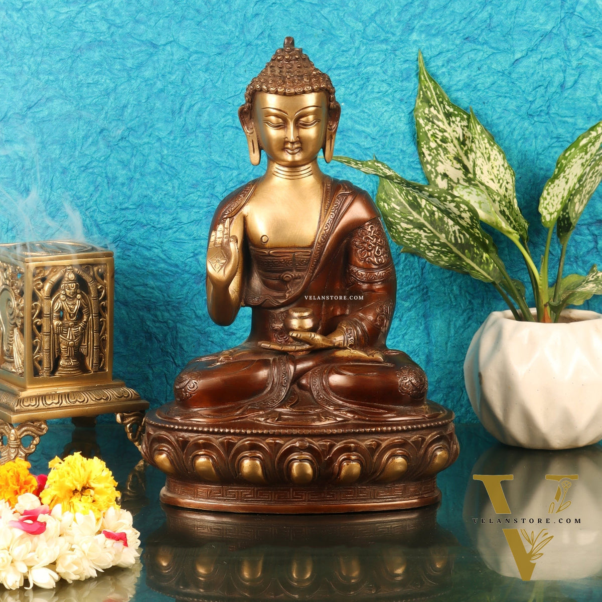 Handcrafted Buddha Statue in Vitarka Mudra | 12 inches Height
