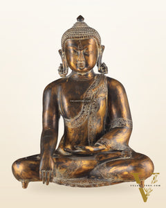 Handcrafted Fine Brass Buddha Statue | Bhoomisparsha Mudra |15"