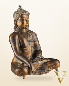 Handcrafted Fine Brass Buddha Statue | Bhoomisparsha Mudra |15"
