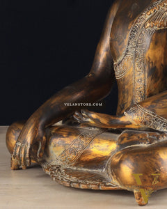 Handcrafted Fine Brass Buddha Statue | Bhoomisparsha Mudra |15"