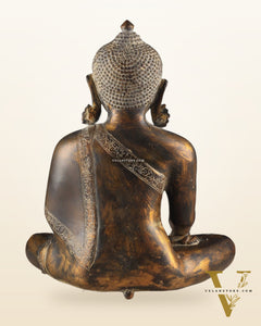 Handcrafted Fine Brass Buddha Statue | Bhoomisparsha Mudra |15"