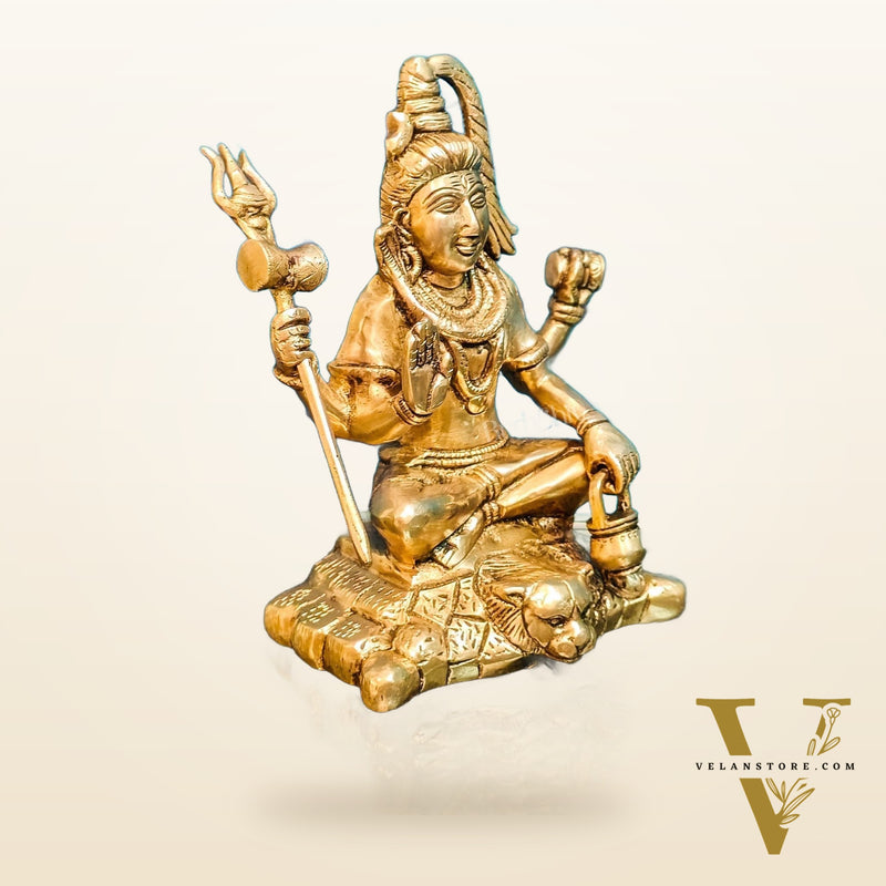 Handcrafted Fine Brass Lord Shiva Statue | Aashirwaad Mudra | 7"