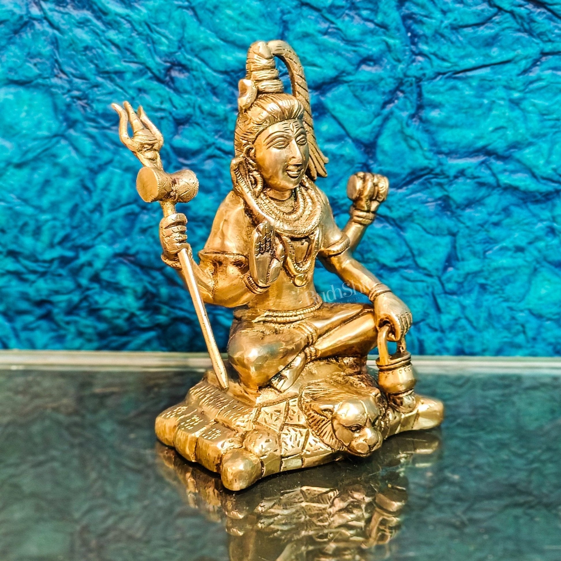 Handcrafted Fine Brass Lord Shiva Statue | Aashirwaad Mudra | 7"