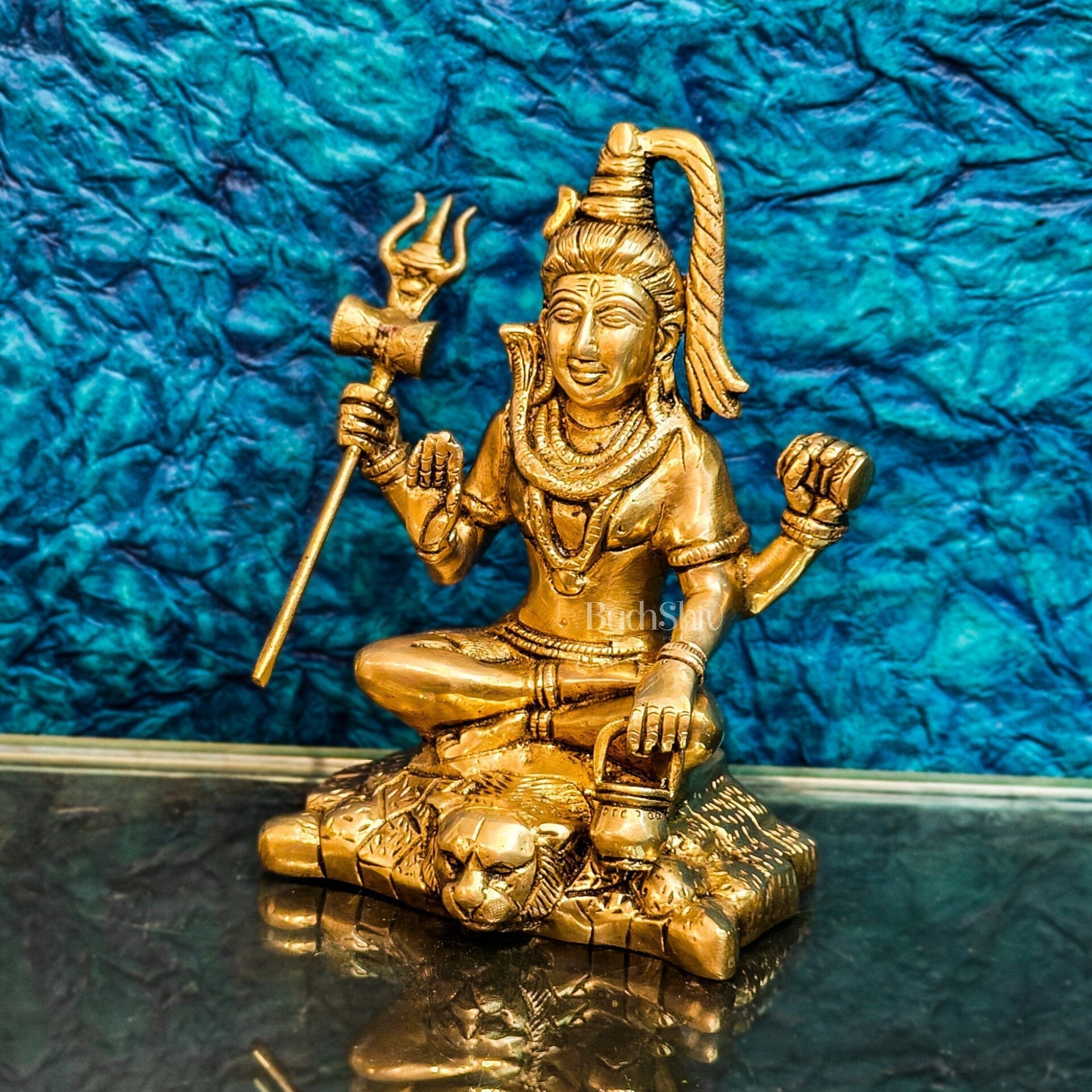 Handcrafted Fine Brass Lord Shiva Statue | Aashirwaad Mudra | 7"