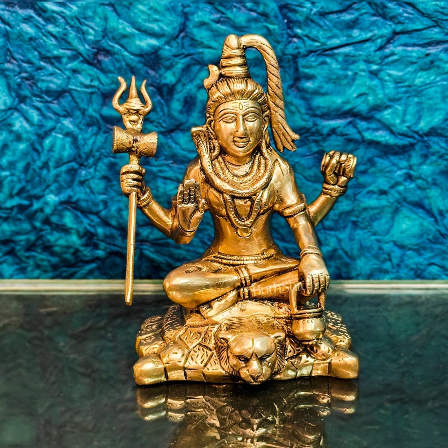 Handcrafted Fine Brass Lord Shiva Statue | Aashirwaad Mudra | 7"