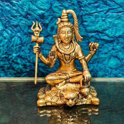 Handcrafted Fine Brass Lord Shiva Statue | Aashirwaad Mudra | 7"