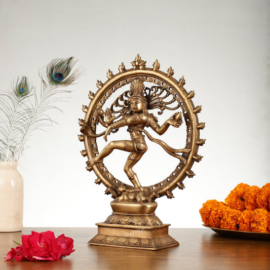 Handcrafted Fine Brass Nataraja Statue - 13" Height