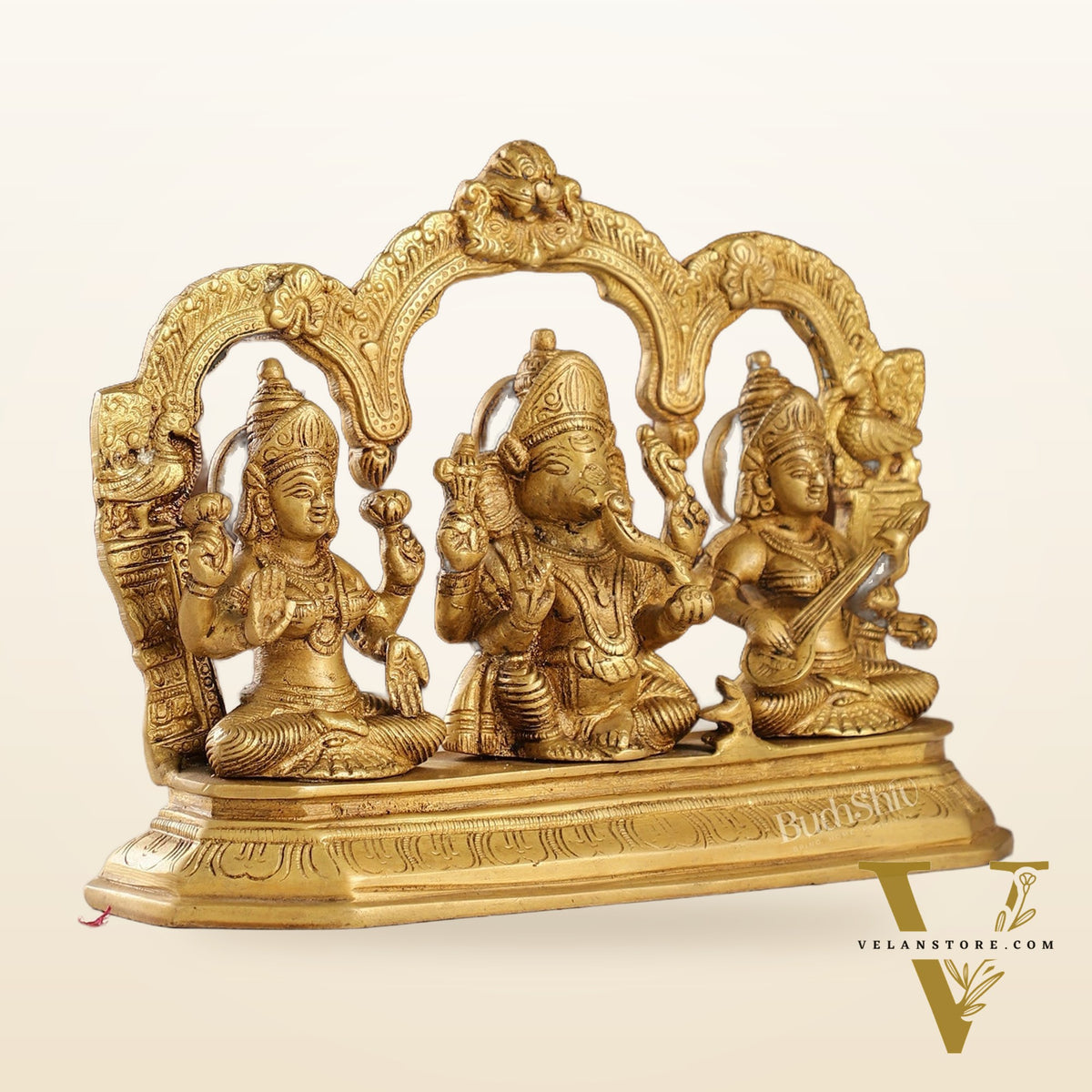 Handcrafted Ganesha Lakshmi Saraswati idols 7"