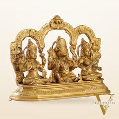 Handcrafted Ganesha Lakshmi Saraswati idols 7"
