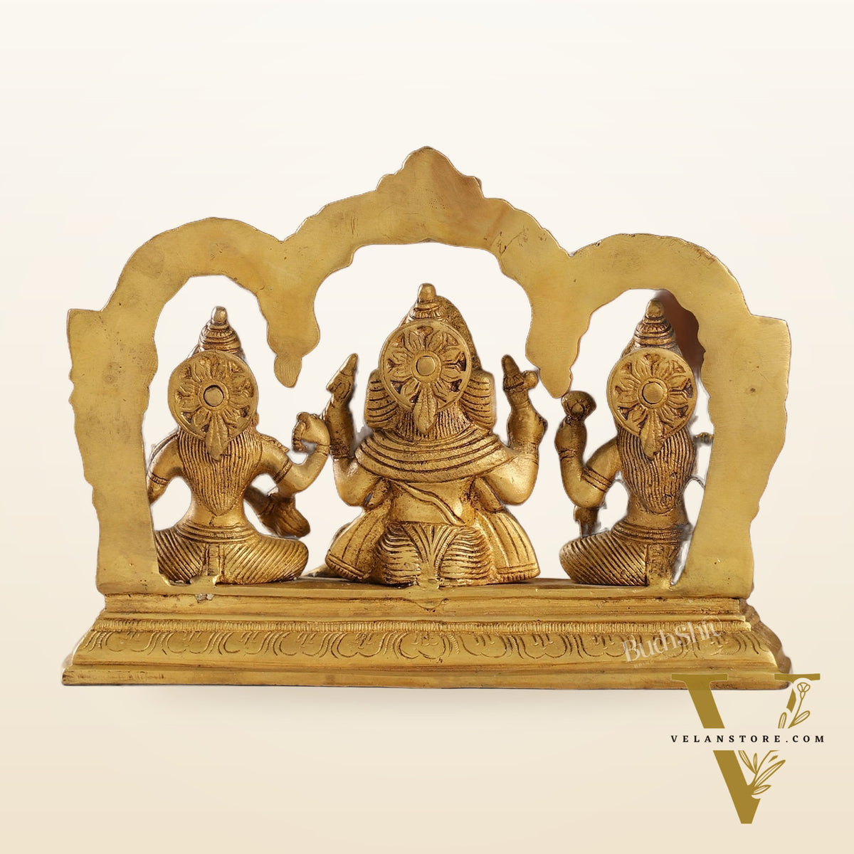 Handcrafted Ganesha Lakshmi Saraswati idols 7"
