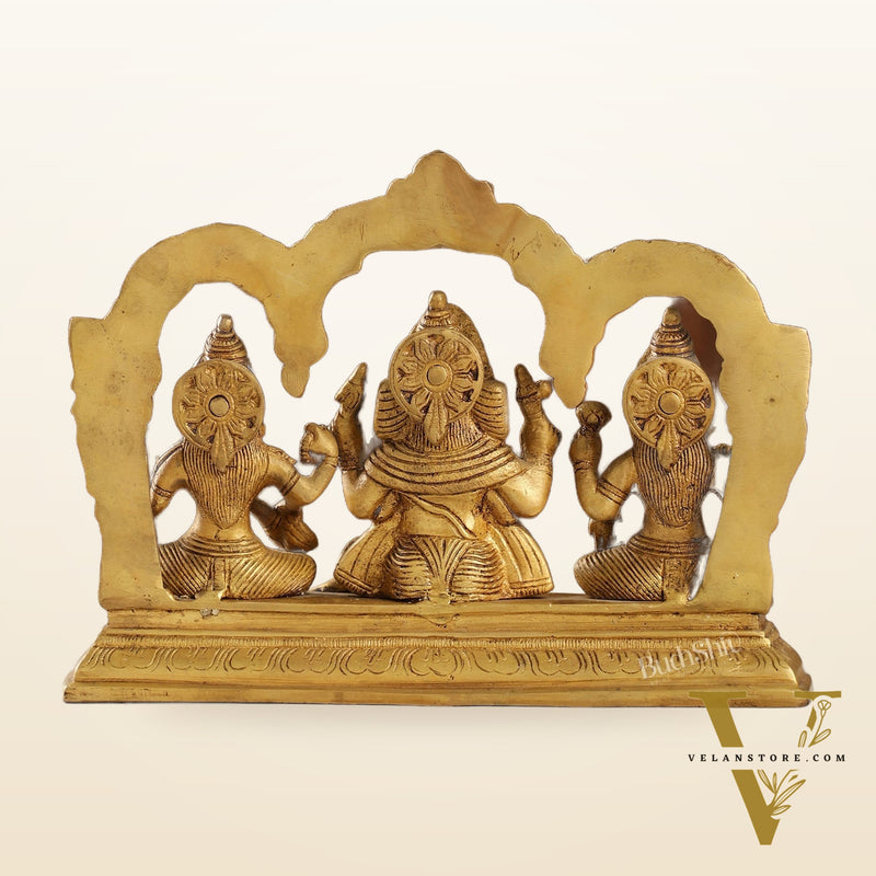 Handcrafted Ganesha Lakshmi Saraswati idols 7"