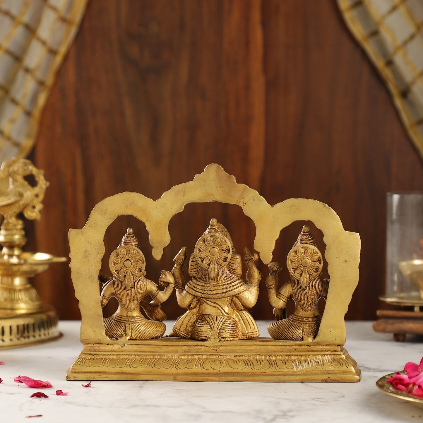 Handcrafted Ganesha Lakshmi Saraswati idols 7"