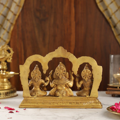 Handcrafted Ganesha Lakshmi Saraswati idols 7"