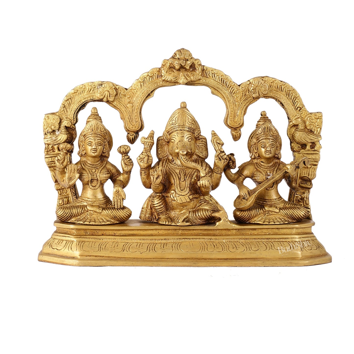 Handcrafted Ganesha Lakshmi Saraswati idols 7"