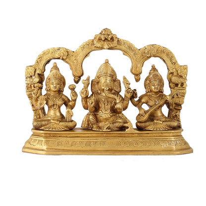 Handcrafted Ganesha Lakshmi Saraswati idols 7"