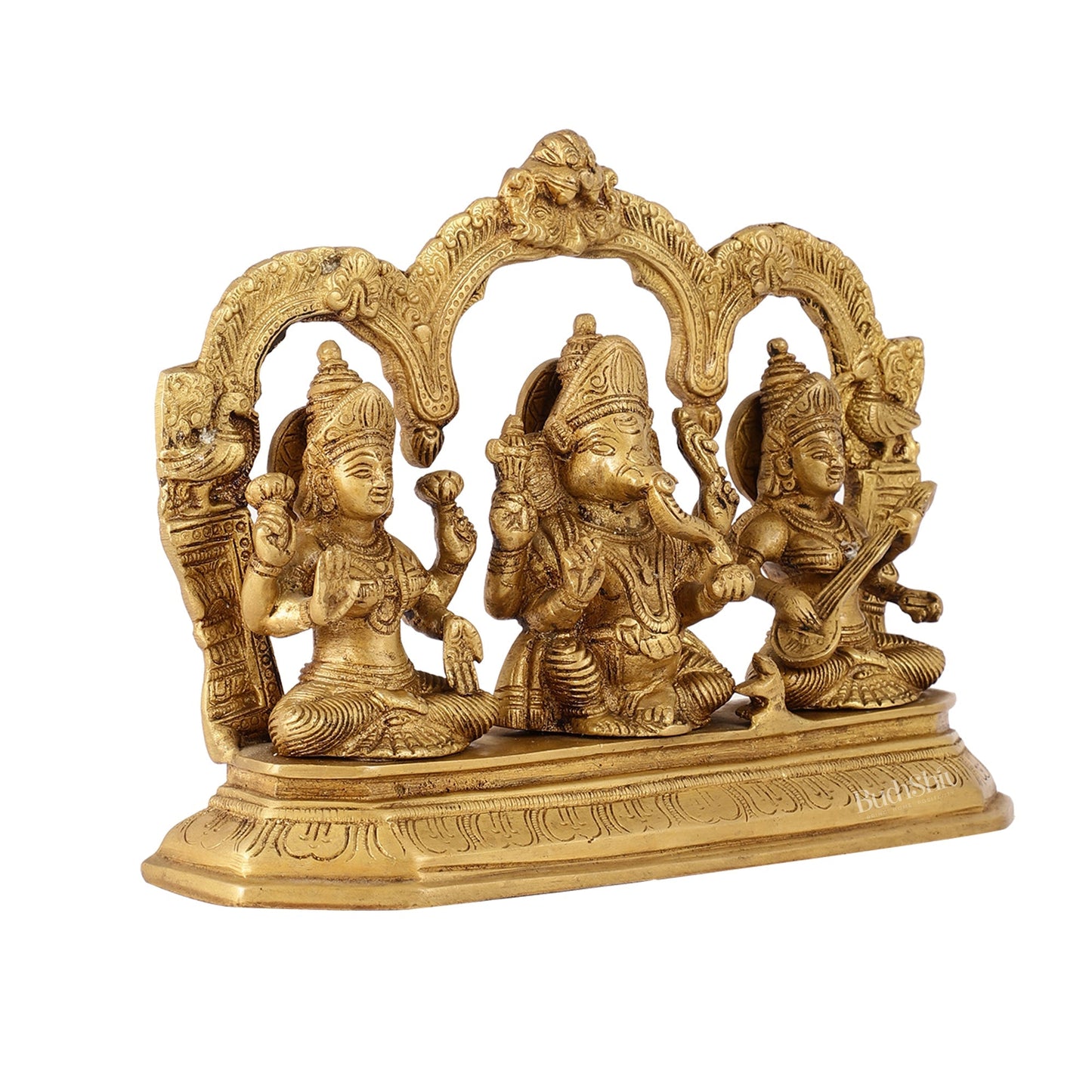 Handcrafted Ganesha Lakshmi Saraswati idols 7"