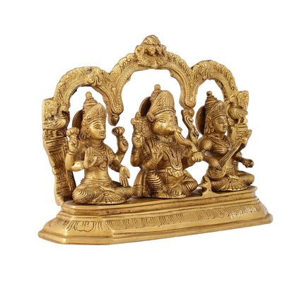 Handcrafted Ganesha Lakshmi Saraswati idols 7"