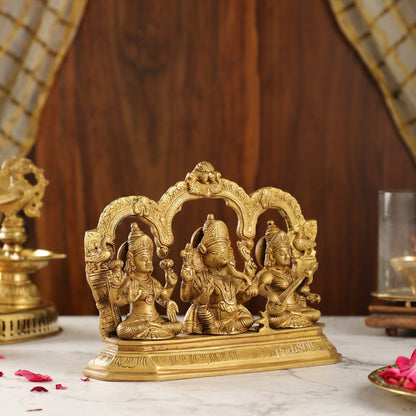 Handcrafted Ganesha Lakshmi Saraswati idols 7"