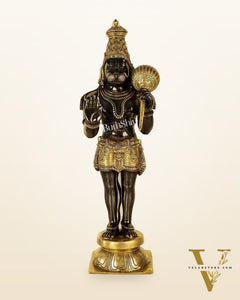 Handcrafted Hanuman Statue Aashirwaad Mudra | Superfine Brass | 21.5" Height