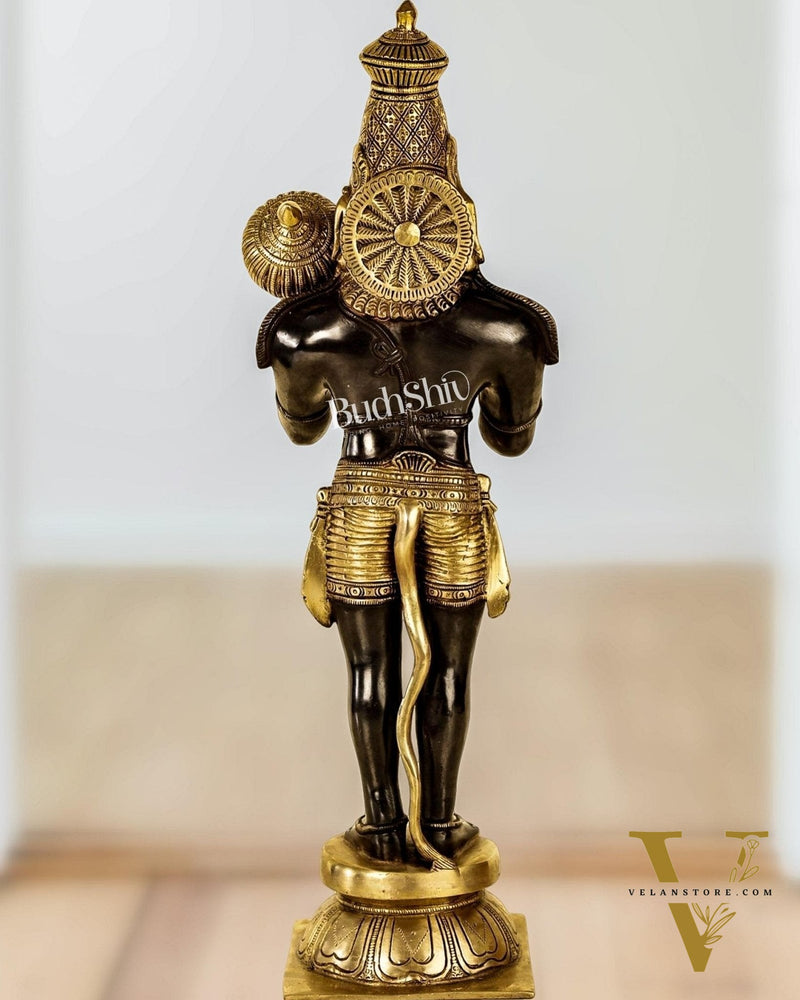 Handcrafted Hanuman Statue Aashirwaad Mudra | Superfine Brass | 21.5" Height