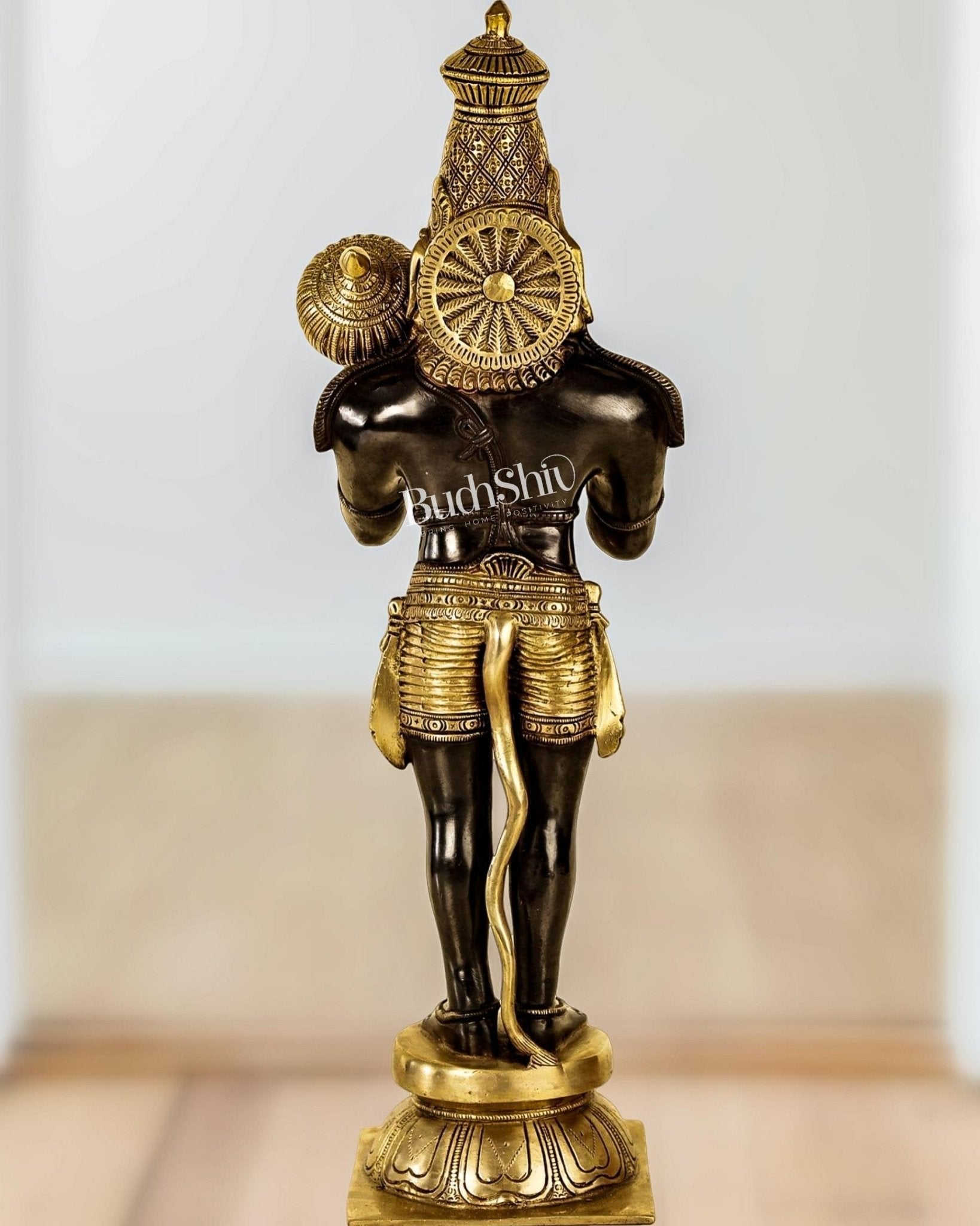Handcrafted Hanuman Statue Aashirwaad Mudra | Superfine Brass | 21.5" Height