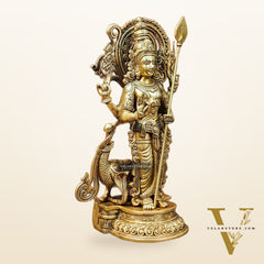 Handcrafted Kartikeya Lord Murugun Brass Superfine Statue 20"