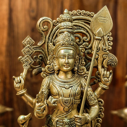 Handcrafted Kartikeya Lord Murugun Brass Superfine Statue 20"