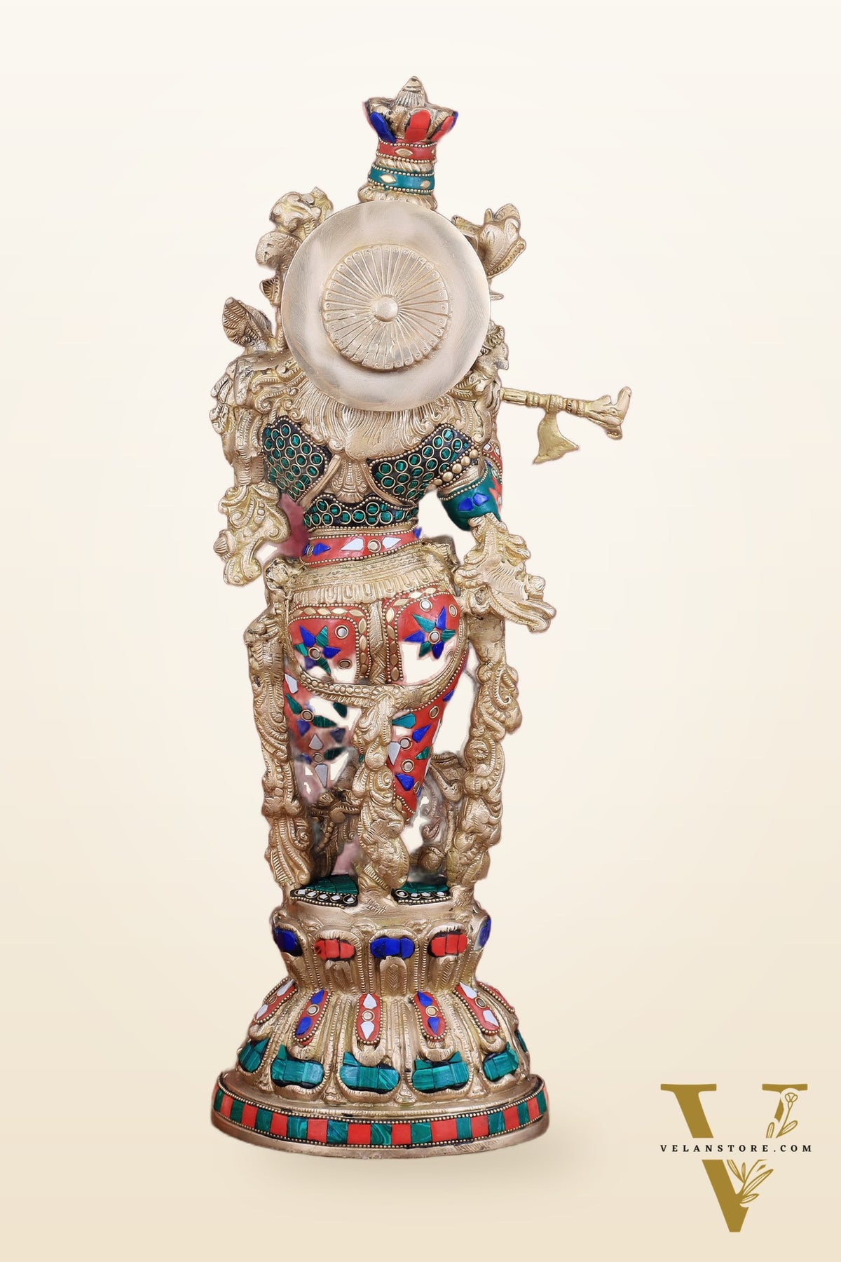 Handcrafted Krishna Statue pure brass idol 21 inch