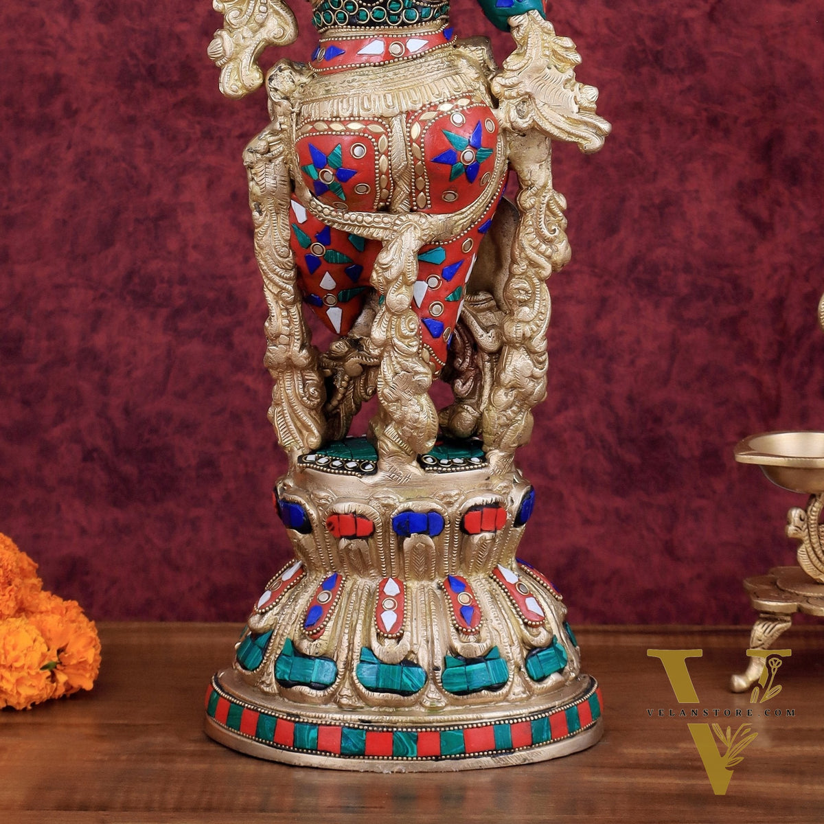 Handcrafted Krishna Statue pure brass idol 21 inch