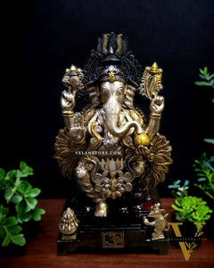 Handcrafted Large Pure Brass Ganapati Statue - 25 inch