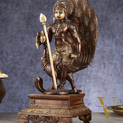 Handcrafted Lord Murgan Brass Idol - 12" Chola Finish