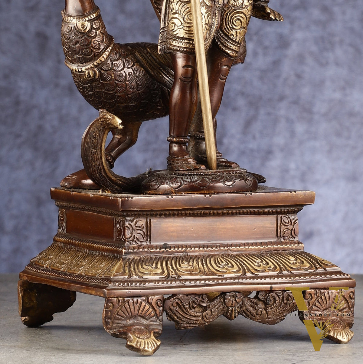 Handcrafted Lord Murgan Brass Idol - 12" Chola Finish