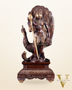 Handcrafted Lord Murgan Brass Idol - 12" Chola Finish