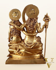 Handcrafted Lord Shiva Family Statue - Superfine Brass | 18" Height