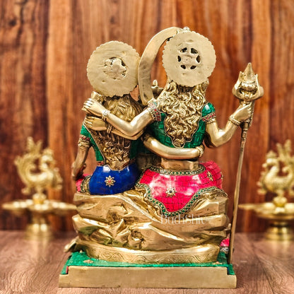 Handcrafted Lord Shiva Family Statue - Superfine Brass | 18" Height