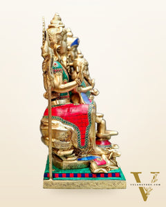 Handcrafted Lord Shiva parivar Statue - Superfine Brass | 18" Height