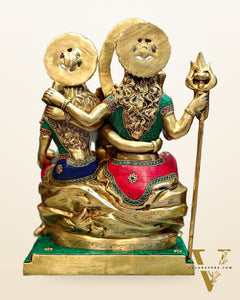 Handcrafted Lord Shiva parivar Statue - Superfine Brass | 18" Height