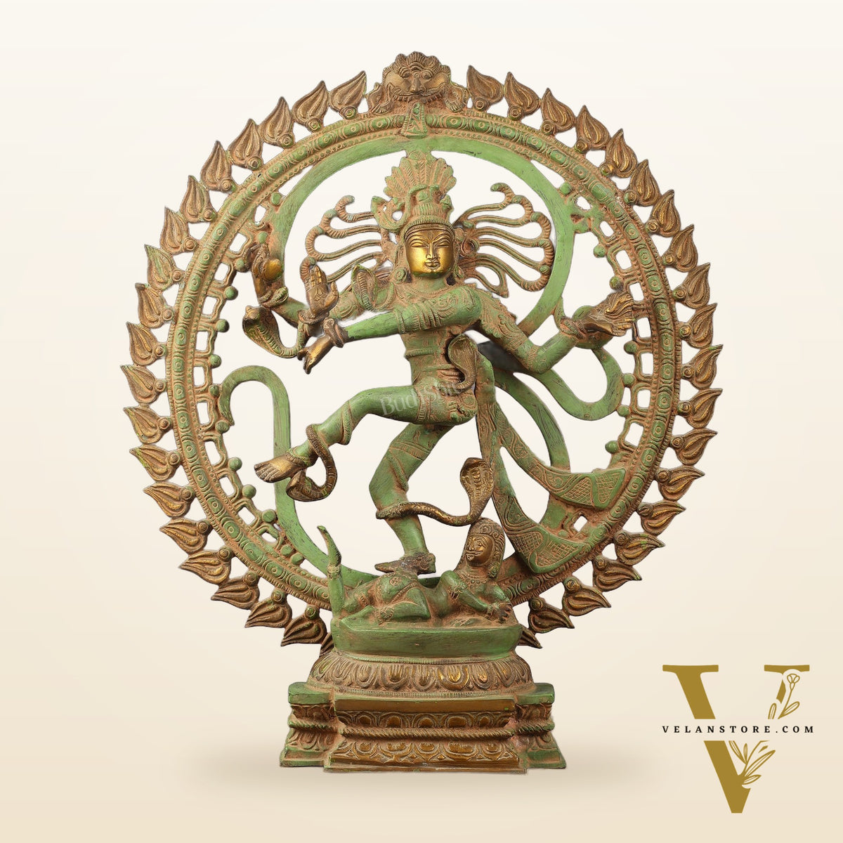 Handcrafted Nataraja Statue with Antique Green Matte 20"