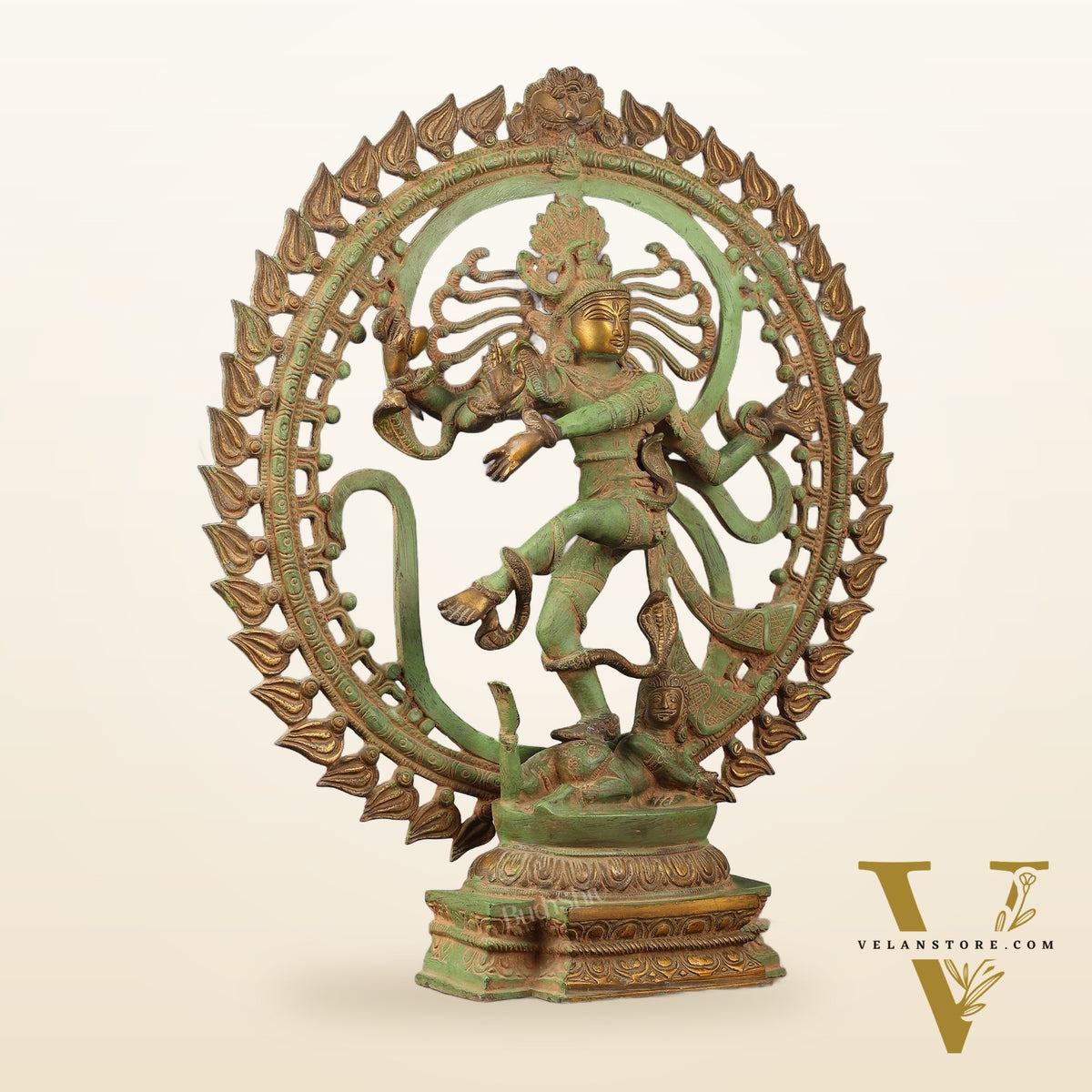 Handcrafted Nataraja Statue with Antique Green Matte 20"
