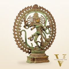 Handcrafted Nataraja Statue with Antique Green Matte 20"
