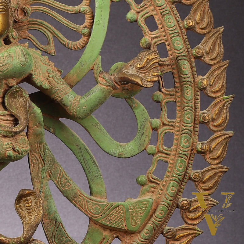 Handcrafted Nataraja Statue with Antique Green Matte 20"