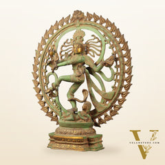 Handcrafted Nataraja Statue with Antique Green Matte 20"